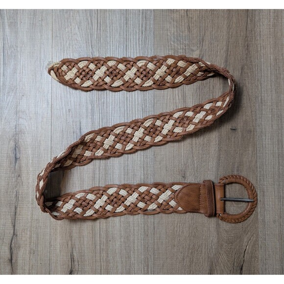 Hollister Braided 100% Genuine Leather Rope Belt Chunky Boho Size XS/S - Picture 1 of 6